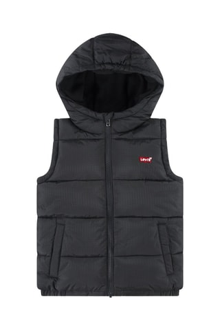 Doudoune sans manches à capuche - Blanc, noir et rouge