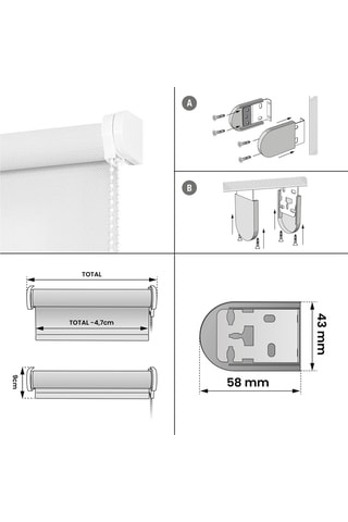 Estore de enrolar motorizado Screen - Branco