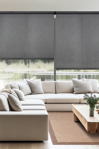 2 estores de enrolar solares XXL Screen Pro - Cinzento-escuro