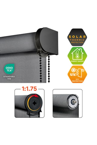 2 estores de enrolar solares XXL Screen Pro - Cinzento-escuro
