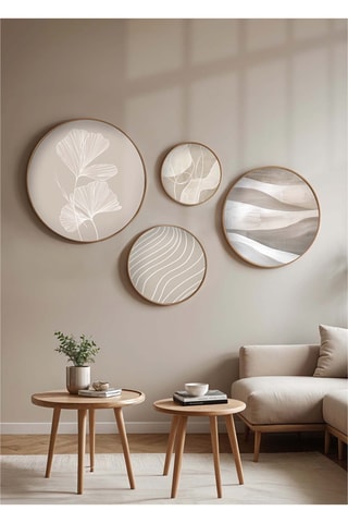 4 Houten Wanddecoraties - 45 x 45 cm / 36 x 36 cm / 27 x 27 cm / 18 x 18 cm