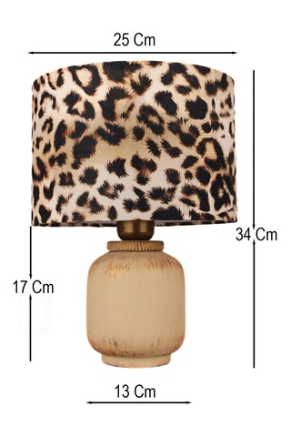 Keramsiche en Velours Tafellamp - Beige en Donkerbruin - 40 W
