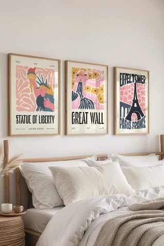 3 Wanddecoraties - 50 x 70 cm