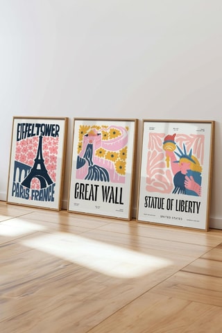 3 Wanddecoraties - 50 x 70 cm