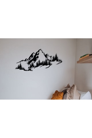 Wanddecoratie Moutain 3 - Zwart - 67 x 30 cm
