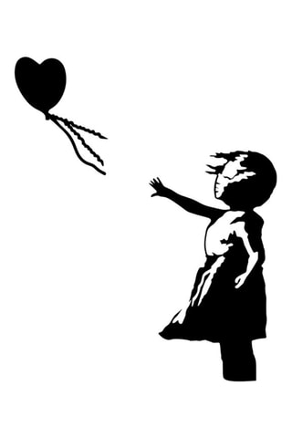 Wanddecoratie Banksy Zwart - 85 x 105 cm - Reproductie