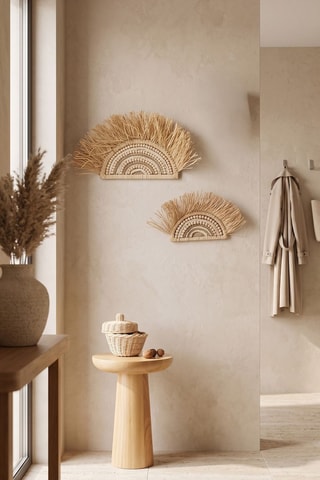 2 Wanddecoraties - 2 x (40 x 22 cm) - Naturel