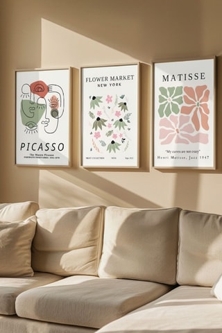 3 cuadros de madera Picasso y Henri Matisse - 33 x 48 cm