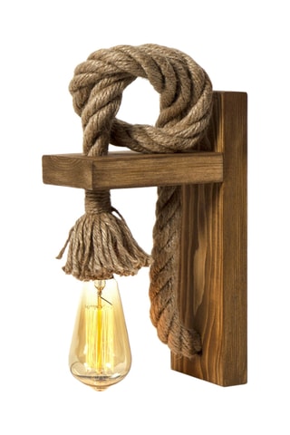 Rubberhouten Wandlamp - Naturel - 40 W