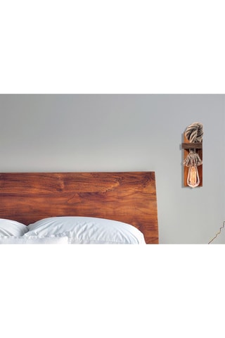Rubberhouten Wandlamp - Naturel - 40 W