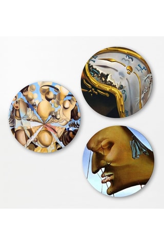 3 Wanddecoraties Salvador Dalí - 3 x (30 x 30 cm)