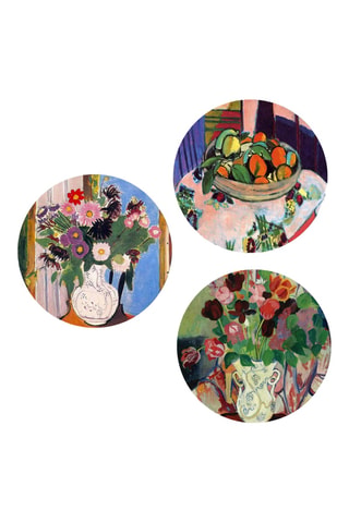 3 Wanddecoraties Henri Matisse en Suzanne Valadon - 3 x (30 x 30 cm)