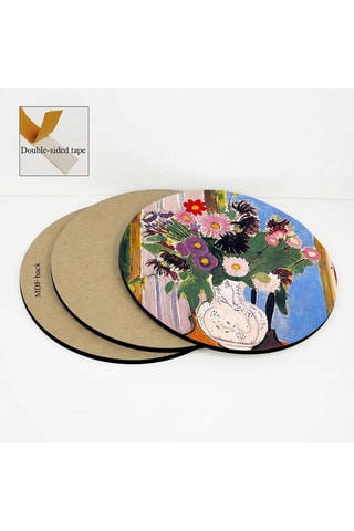3 Wanddecoraties Henri Matisse en Suzanne Valadon - 3 x (30 x 30 cm)