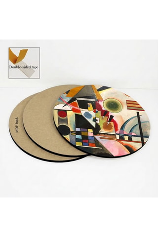 3 Wanddecoraties Vassily Kandinsky - 3 x (30 x 30 cm)