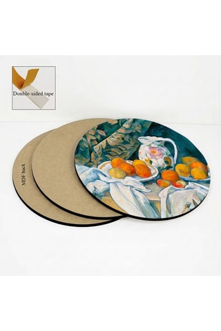 3 Wanddecoraties « Nature morte » Paul Cézanne. 3 x (30 x 30 cm)