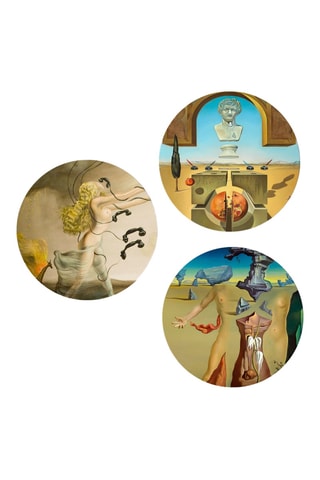 3 Wanddecoraties Salvador Dalí - 3 x (30 x 30 cm)
