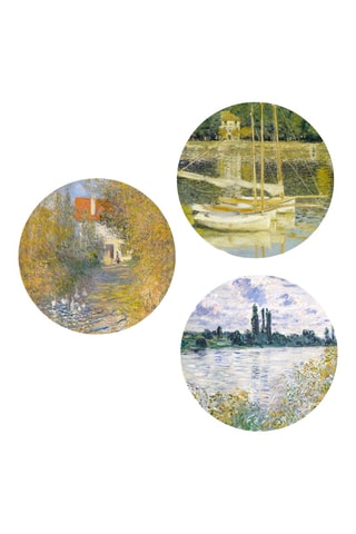3 Wanddecoraties Claude Monet - 3 x (30 x 30 cm)