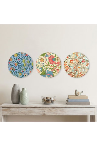 3 Wanddecoraties William Morris - 3 x (30 x 30 cm)