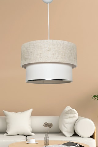 Hanglamp Corbeu - Crèmekleurig en Wit - 45-60 W