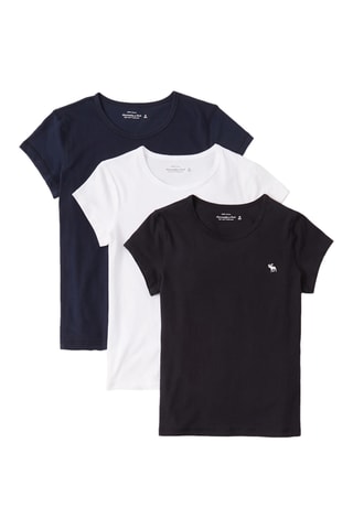3 camisetas - Azul marino y blanco