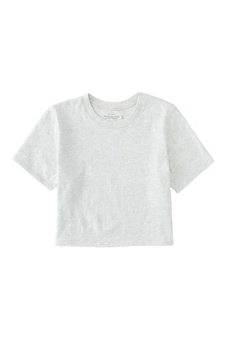 Camiseta cropped - Gris claro