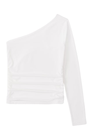 Crop top asymétrique - Blanc