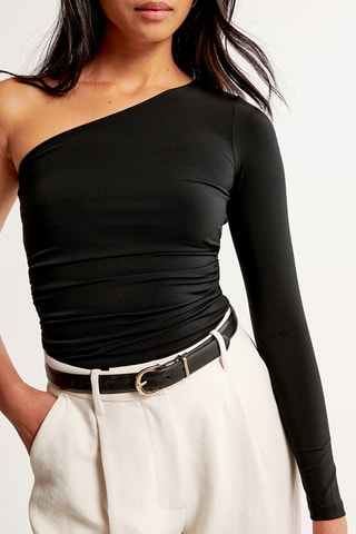Crop top asymétrique - Noir
