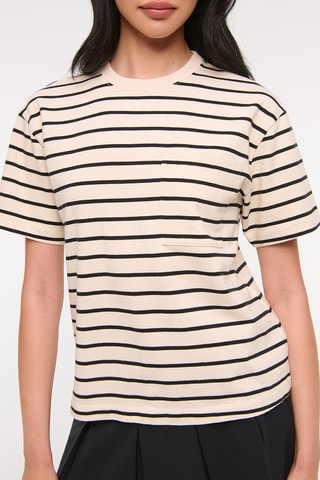 Camiseta straight - Gris oscuro y crudo
