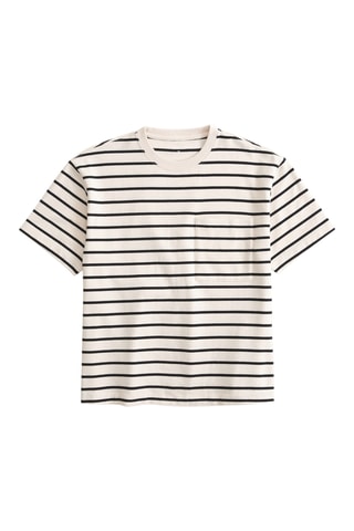 Camiseta straight - Gris oscuro y crudo