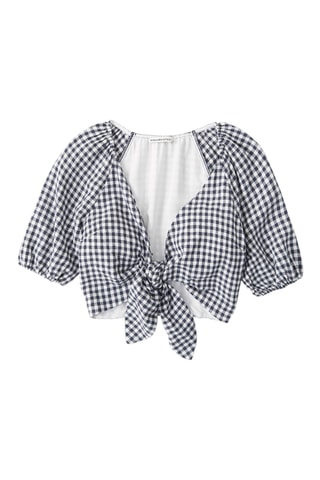 Crop top de lino - Blanco