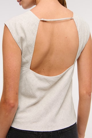 Top en lin - Gris clair