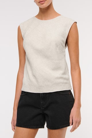 Top en lin - Gris clair