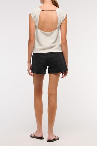 Top en lin - Gris clair