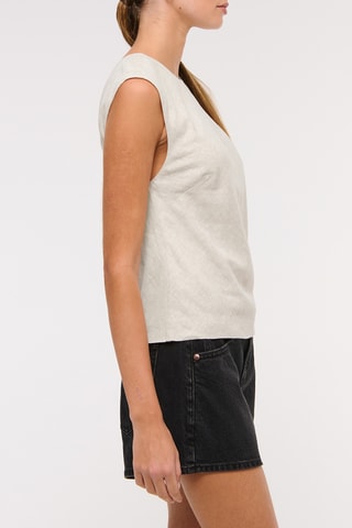 Top en lin - Gris clair