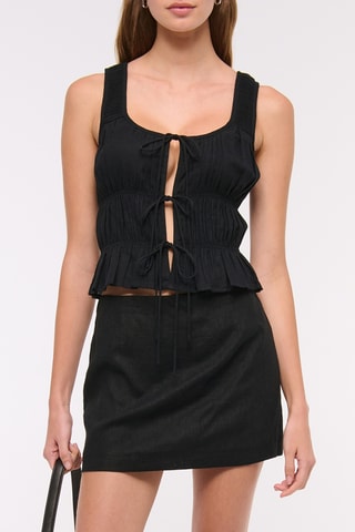 Top en lin - Noir