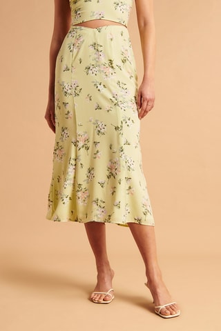 Jupe patineuse taille haute - Vert clair