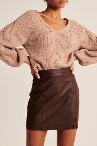 Minijupe taille haute - Bordeaux