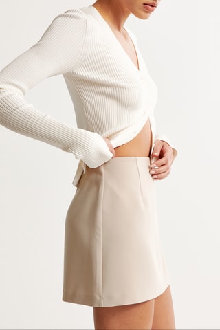 Minijupe taille haute - Marron clair