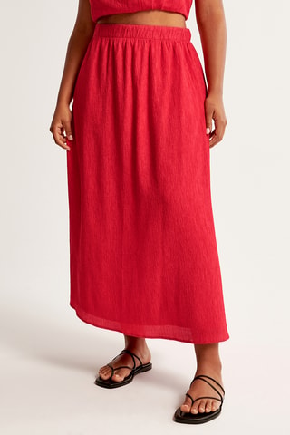 Jupe longue taille haute - Rouge