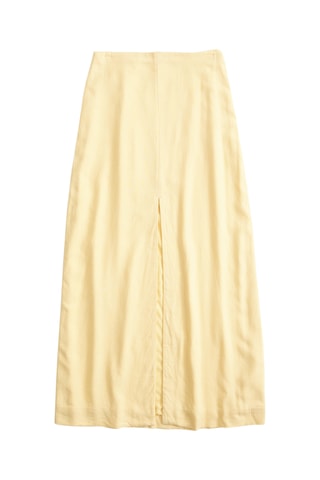 Jupe longue en lin taille haute - Jaune
