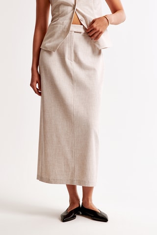 Jupe droite taille haute - Marron clair