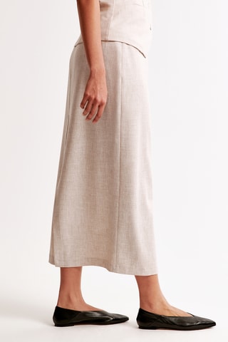 Jupe droite taille haute - Marron clair