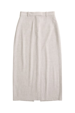Jupe droite taille haute - Marron clair