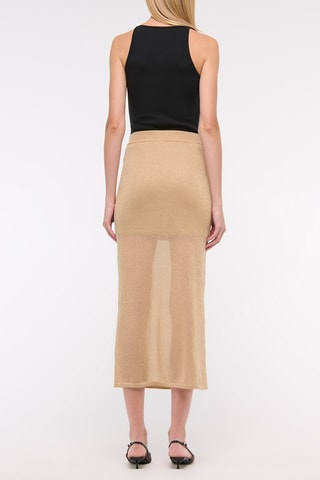 Jupe droite taille haute - Beige