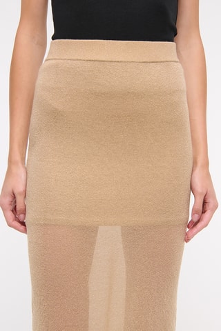 Jupe droite taille haute - Beige