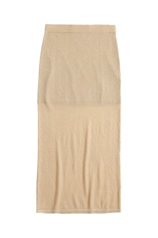 Jupe droite taille haute - Beige