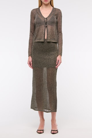 Jupe droite taille haute - Gris