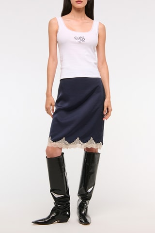 Robe droite taille haute - Bleu marine