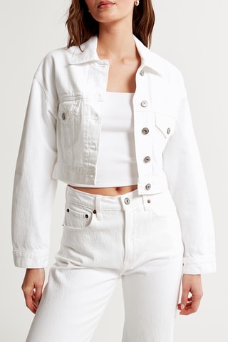 Veste courte en jean - Blanc