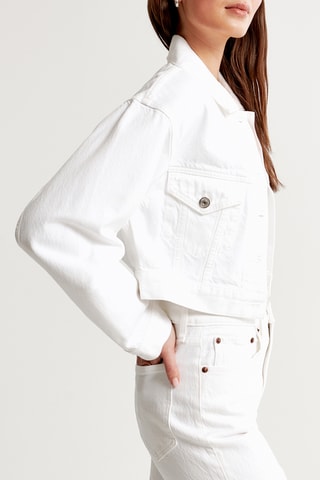 Veste courte en jean - Blanc